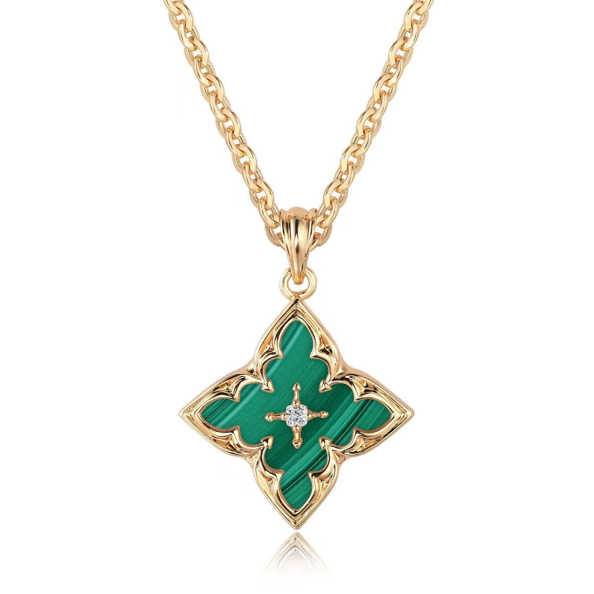 Collar con Dije de Trébol Café