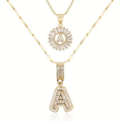 Set de Collares con Inicial Pavé