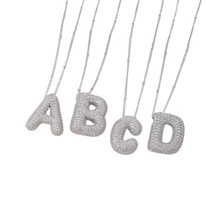 Set de Collares con Inicial Estilo Burbuja