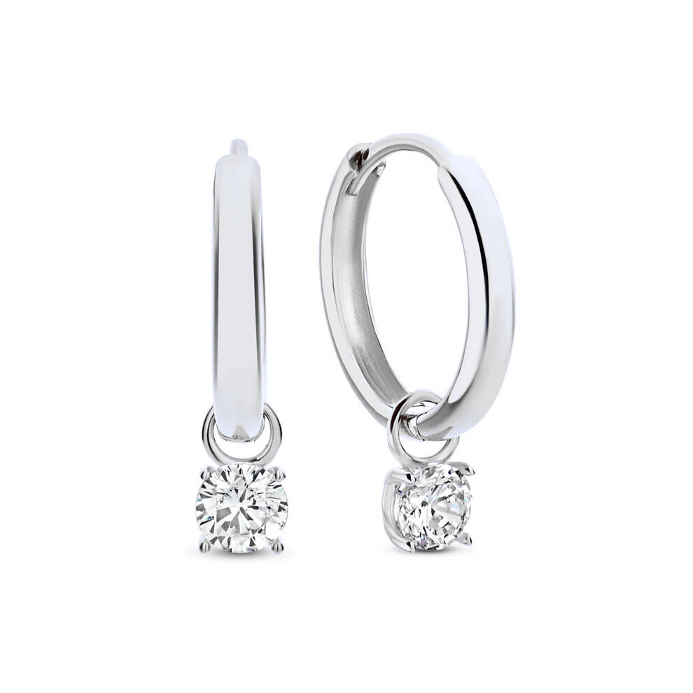 Aretes Argolla con Piedra Lágrima de Luna