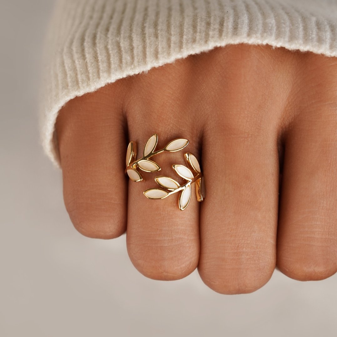 Anillo Hojas de Oro